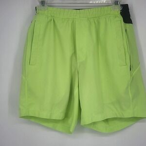 Birddogs Shorts Men's Small Neon Green Stretch Waist Drawstrings‎ Pockets 7"